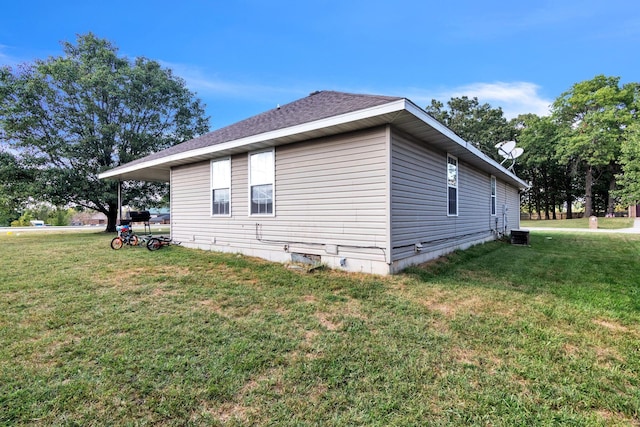 view of home's exterior featuring a yard