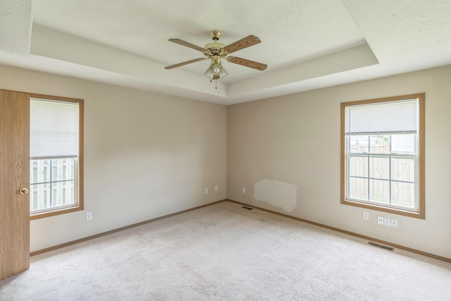 1006 Care Ave, Nixa, MO 65714 - empty room featuring a raised ceiling, healthy amount of natural light, carpet floors, and baseboards