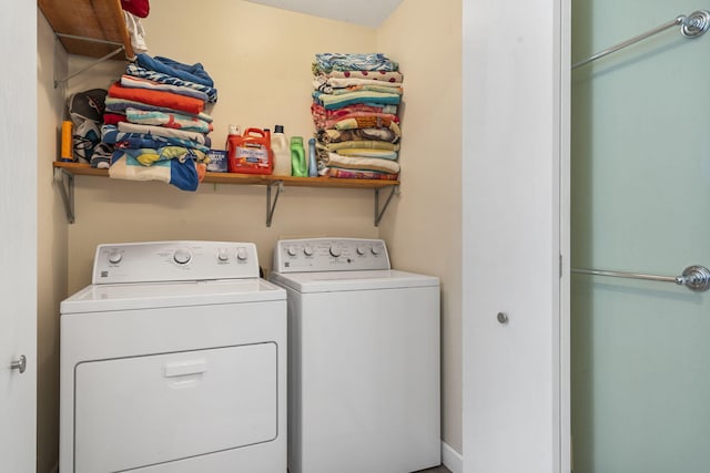 laundry area featuring washer and dryer