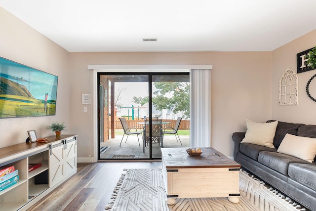 living room featuring hardwood / wood-style floors