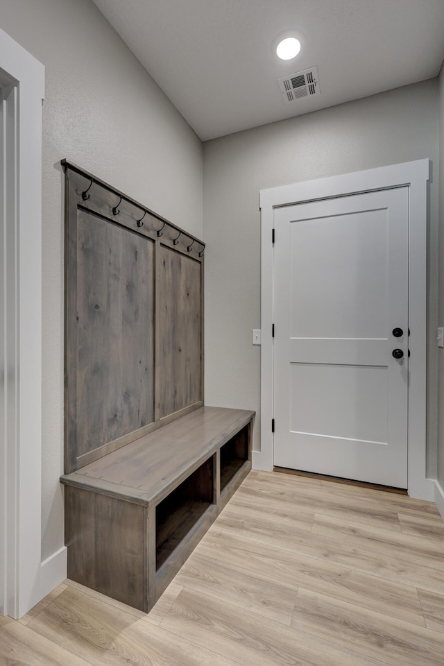 mudroom featuring light wood-type flooring