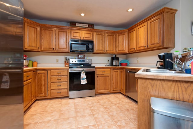 kitchen with stainless steel appliances and sink