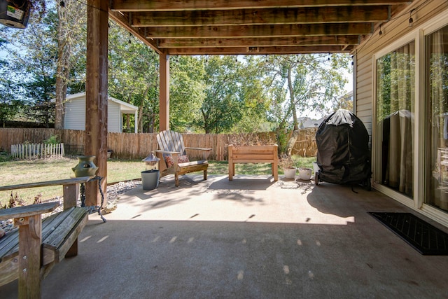 view of patio with grilling area