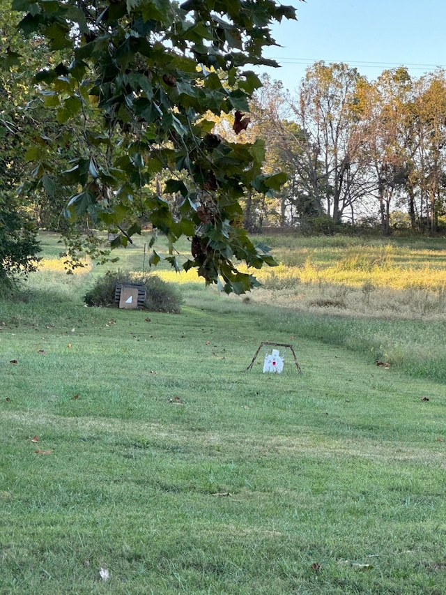 entry to storm shelter with a yard