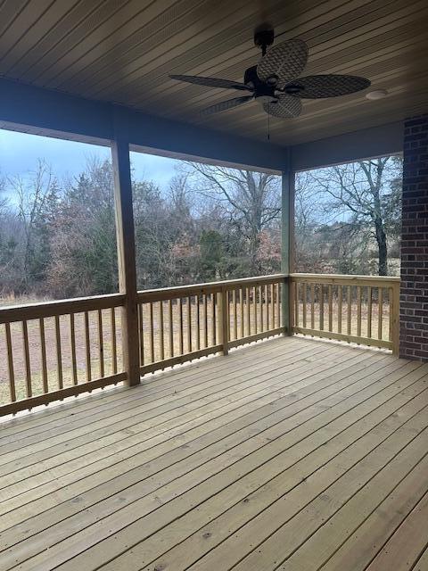 deck featuring ceiling fan