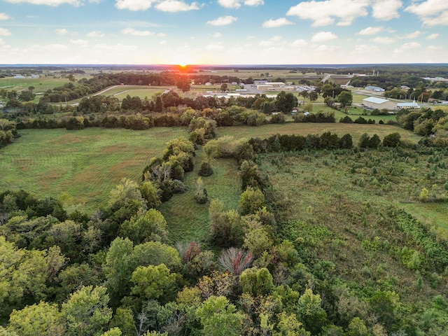 aerial view with a rural view