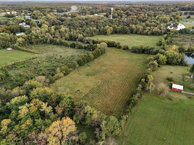 bird's eye view with a rural view