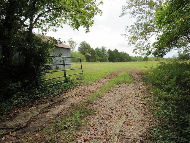 view of road with a rural view