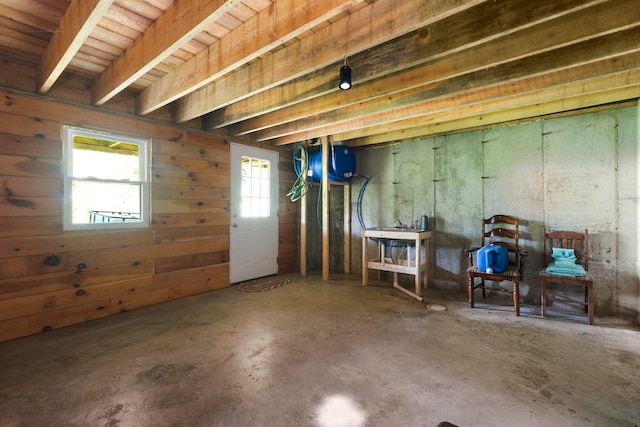 basement with plenty of natural light