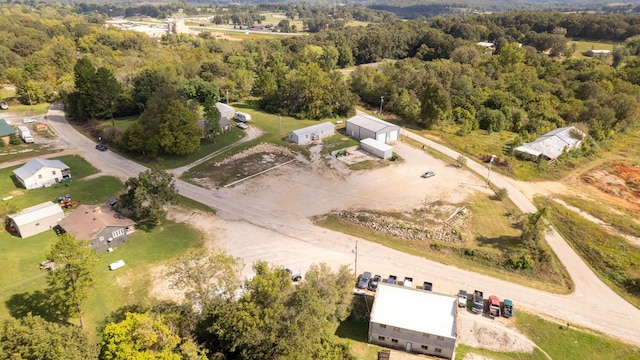 drone / aerial view with a forest view