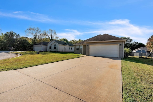 330 W Summit St, Aurora, MO 65605 - ranch-style home with an attached garage, a front lawn, and concrete driveway