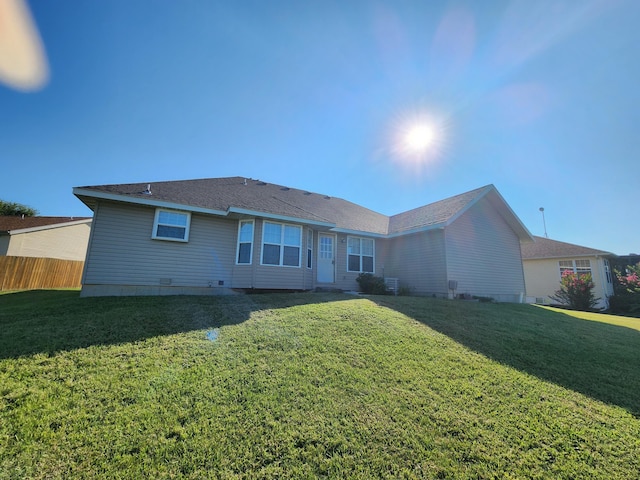 view of front of house with a front yard