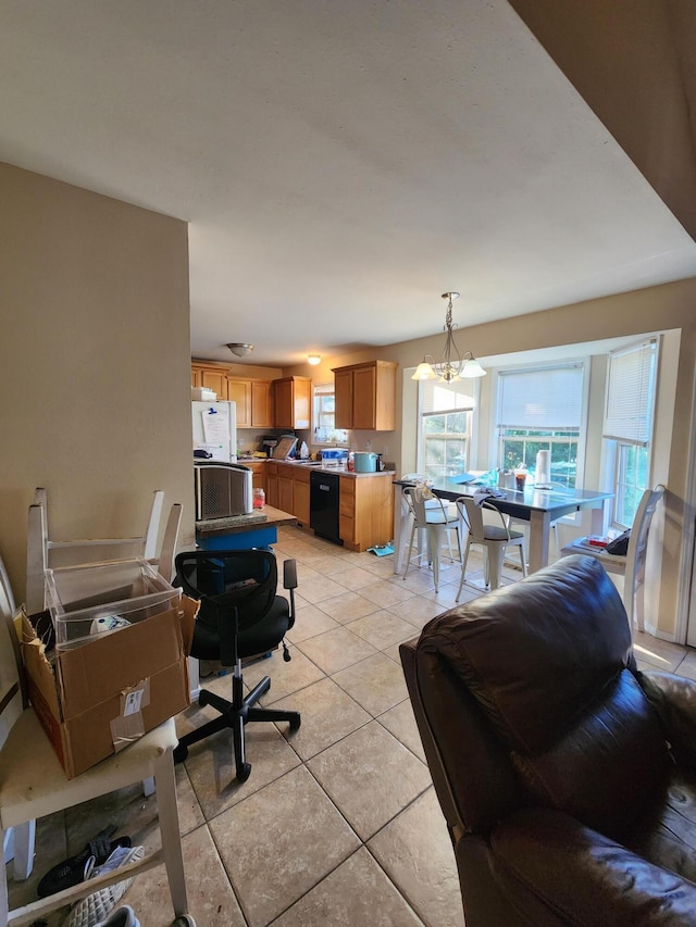 328 W Summit St, Aurora, MO 65605 - living area featuring light tile patterned floors