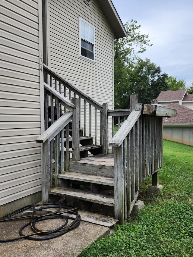 entrance to property with a deck