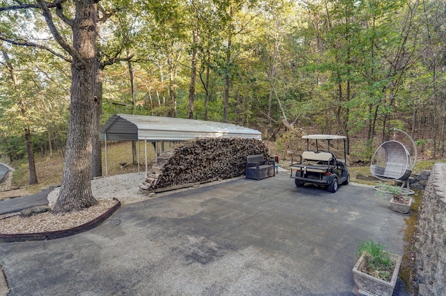 view of car parking with a carport