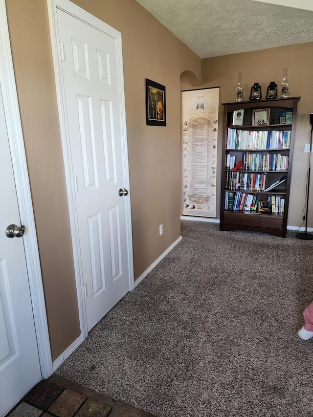 409 W Summit St, Aurora, MO 65605 - interior space with baseboards, a textured ceiling, and carpet