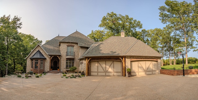 view of front of house with a garage