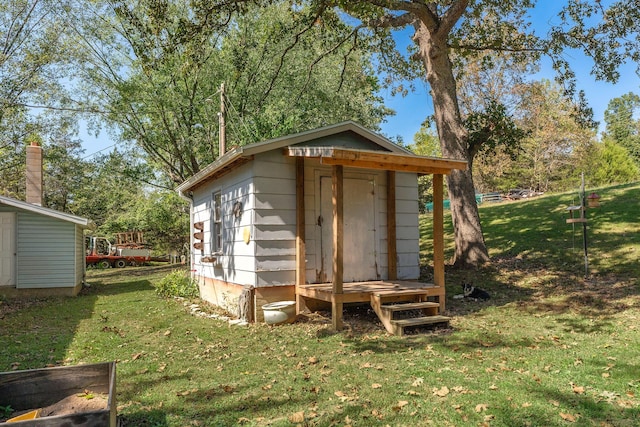 view of shed