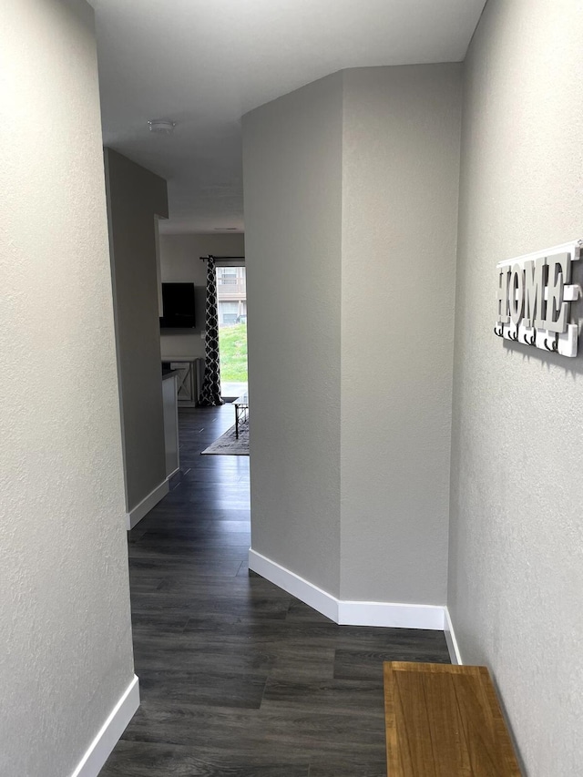 29 Fall Creek Dr Unit 4, Branson, MO 65616 - hallway with a textured wall and dark wood-style flooring