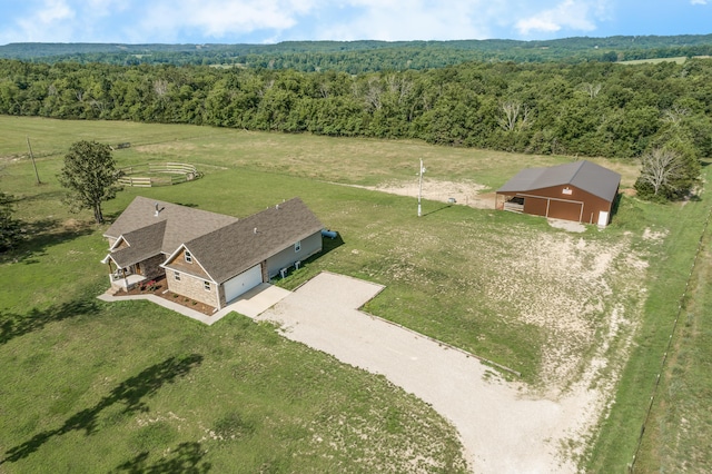 bird's eye view with a rural view