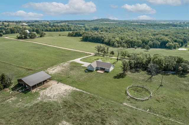 bird's eye view with a rural view