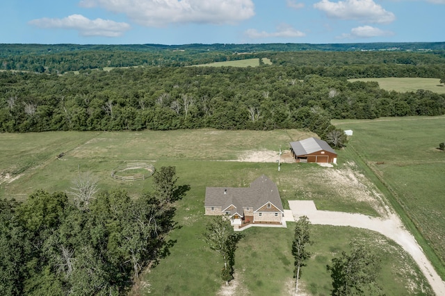 aerial view with a rural view