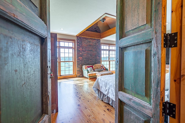 bedroom featuring light wood-type flooring