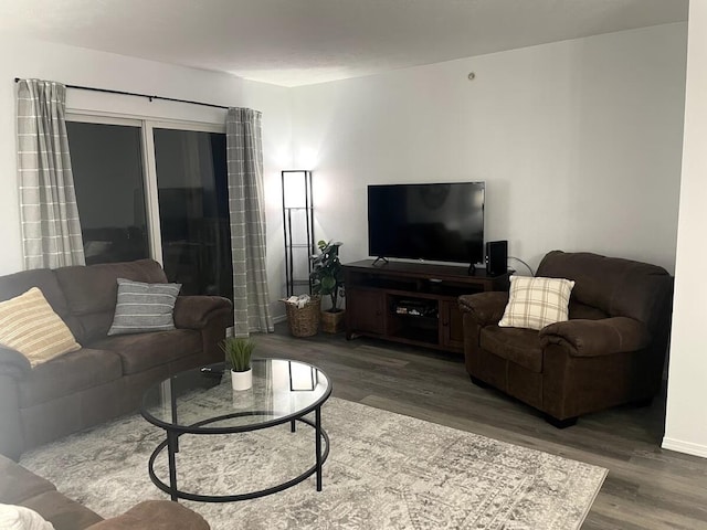 living room featuring hardwood / wood-style flooring