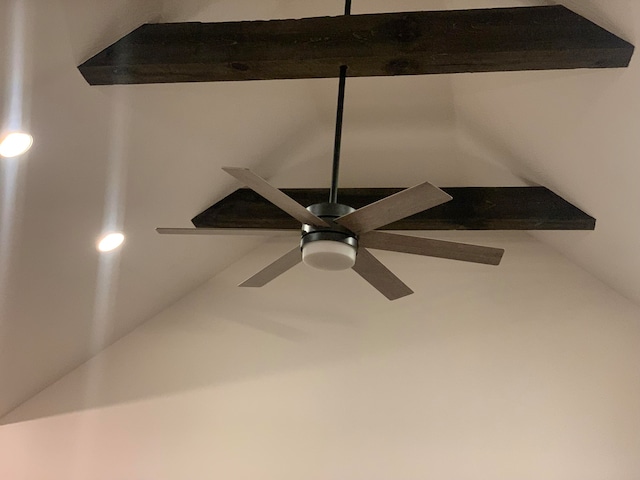 interior details featuring ceiling fan