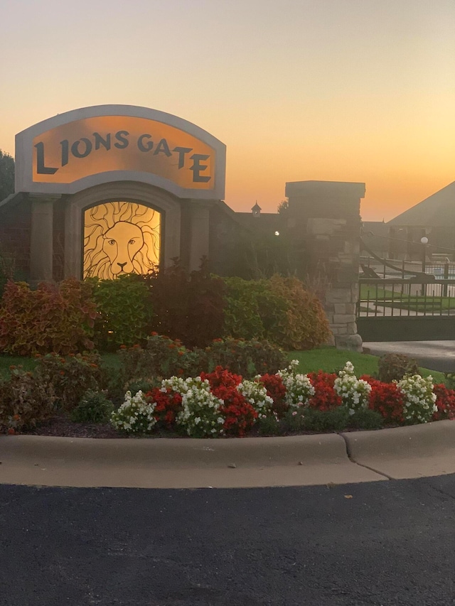 view of community sign