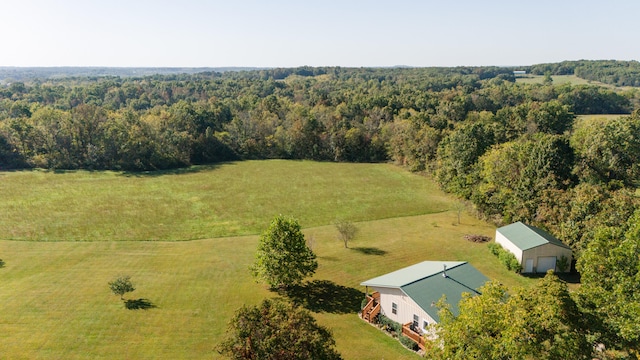 drone / aerial view with a rural view