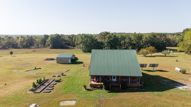 aerial view with a rural view