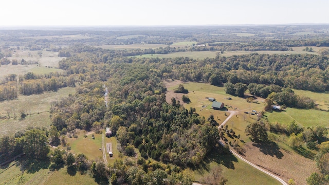 birds eye view of property featuring a rural view