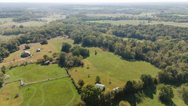 drone / aerial view featuring a rural view