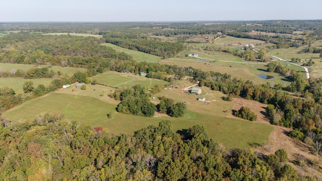 aerial view with a rural view