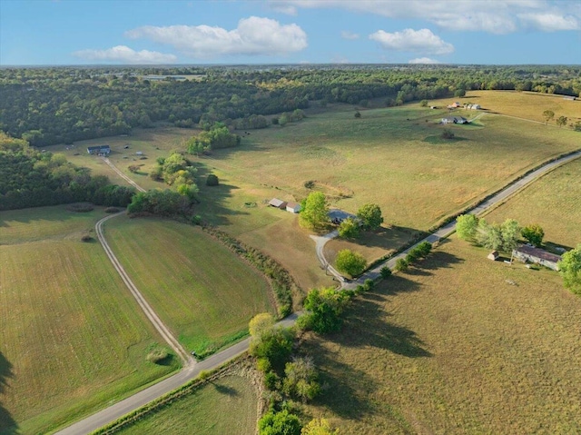 drone / aerial view with a rural view