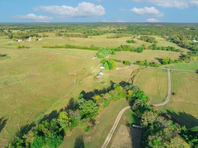 drone / aerial view featuring a rural view