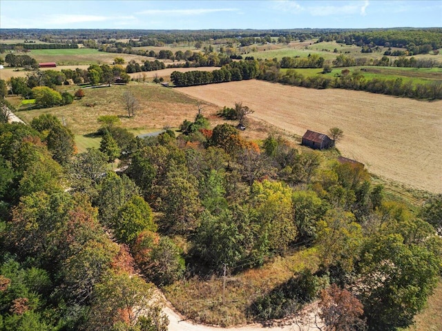 aerial view featuring a rural view