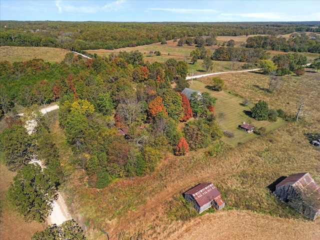 drone / aerial view with a rural view