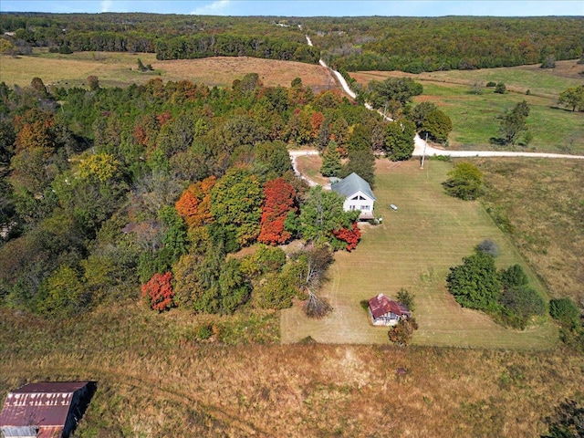 aerial view featuring a rural view