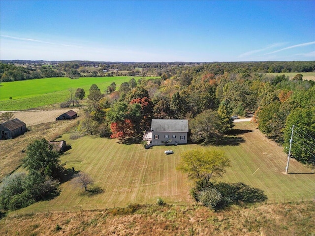 drone / aerial view with a rural view