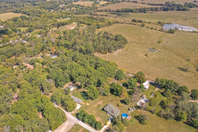 aerial view with a rural view