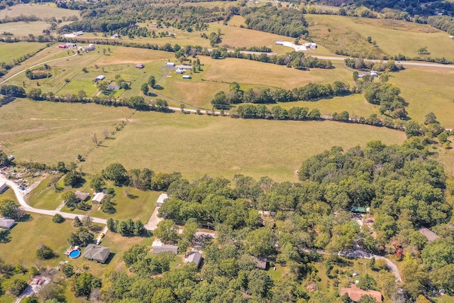 aerial view featuring a rural view