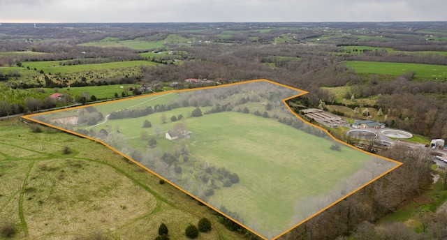 drone / aerial view with a rural view