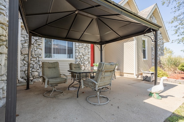 view of patio with a gazebo