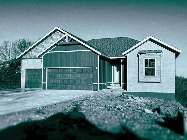 view of front of home with a garage