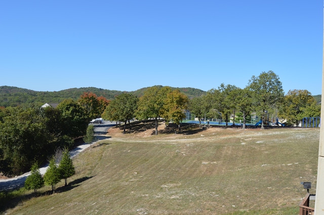 view of community featuring a mountain view