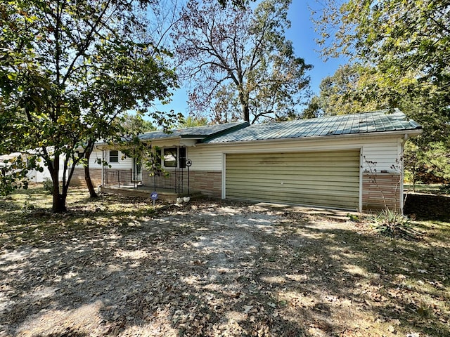 exterior space with a garage