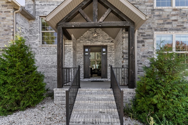 view of exterior entry with french doors