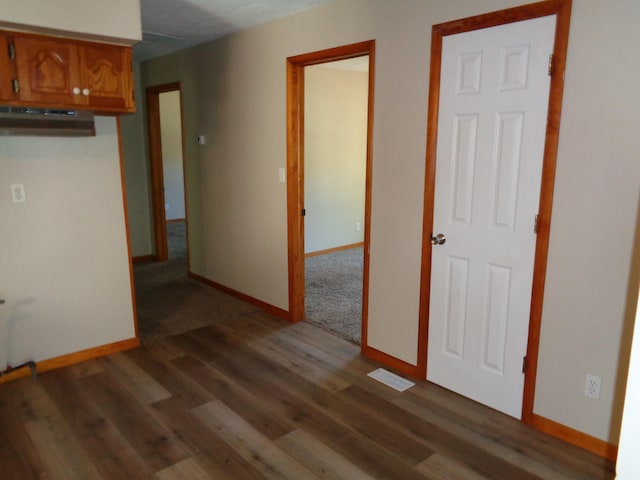 interior space featuring dark hardwood / wood-style flooring